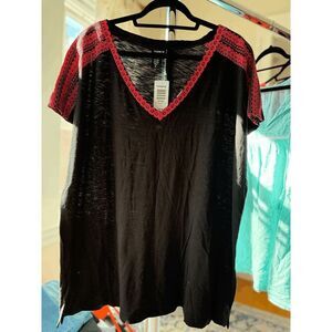 NWT Torrid Black Embroidered Dolman Top